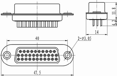 J59 series Connectors Product Outline Dimensions