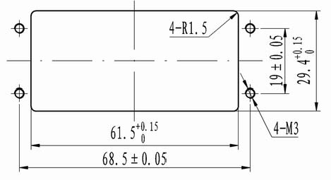 Type J16G1 rectangular connectors Connectors panel cutouts