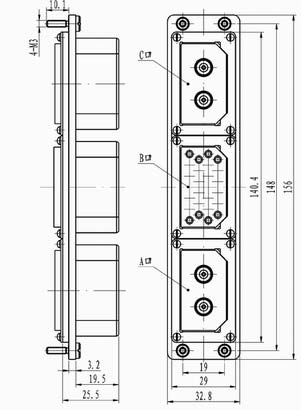 Type J16G5 rectangular connectors Connectors Product Outline Dimensions