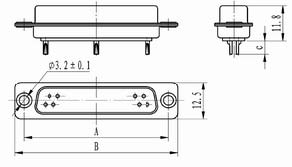 J18 Solder contact by fixation Connectors Product Outline Dimensions