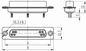 J18 Solder contact by fixation Connectors Product Outline Dimensions