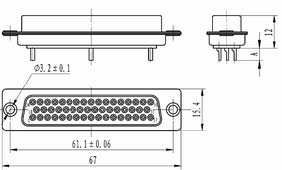 J18 Solder contact by fixation Connectors Product Outline Dimensions