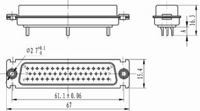 J18 Solder contact by float Connectors Product Outline Dimensions