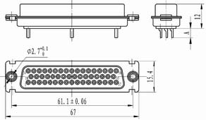 J18 Solder contact by float Connectors Product Outline Dimensions