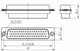 J18 Crimp contact by fixation Connectors Product Outline Dimensions