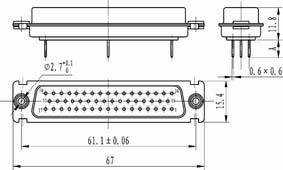 J18 Twist contact by float Connectors Product Outline Dimensions