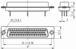 J18 connectors in-line for PCB Connectors Product Outline Dimensions