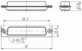 J18 Combination connectors with signal by fixation Connectors Product Outline Dimensions