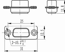 J18 Combination connectors with signal by fixation Connectors Product Outline Dimensions