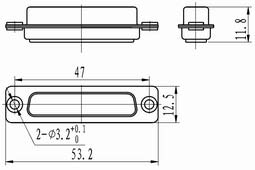 J18 Combination connectors with signal by fixation Connectors Product Outline Dimensions