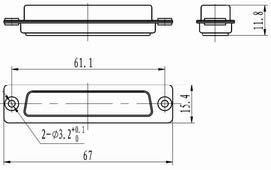 J18 Combination connectors with signal by fixation Connectors Product Outline Dimensions