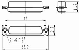 J18 Combination connectors with signal by float Connectors Product Outline Dimensions