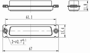 J18 Combination connectors with signal by float Connectors Product Outline Dimensions