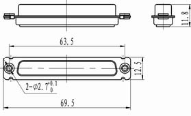 J18 Combination connectors with signal by float Connectors Product Outline Dimensions