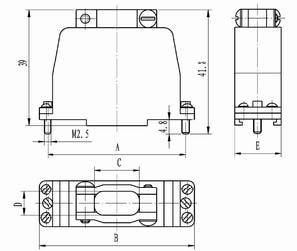 J18 Dual cable clamp accessories Connectors Product Outline Dimensions