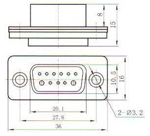 J62 series Connectors Product Outline Dimensions