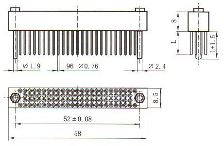 J80 series Connectors Product Outline Dimensions