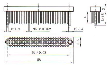 J80 series Connectors Product Outline Dimensions