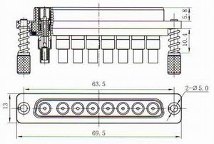 J92 fast locking rectangular and high frequency connectors with 50Ω impedance Connectors Product Outline Dimensions