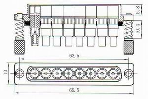 J92 fast locking rectangular and high frequency connectors with 75Ωimpedance Connectors Product Outline Dimensions