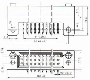 CD96 series Connectors Product Outline Dimensions