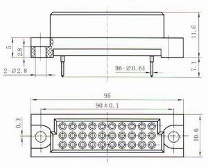 CD96 series Connectors Product Outline Dimensions