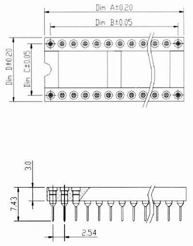 IC socket and strip-solder type Connectors Product solid picture