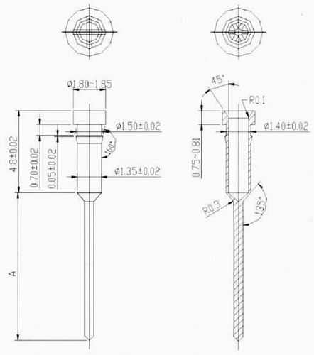 Screw machine pin-wire wrap type Connectors Product Outline Dimensions