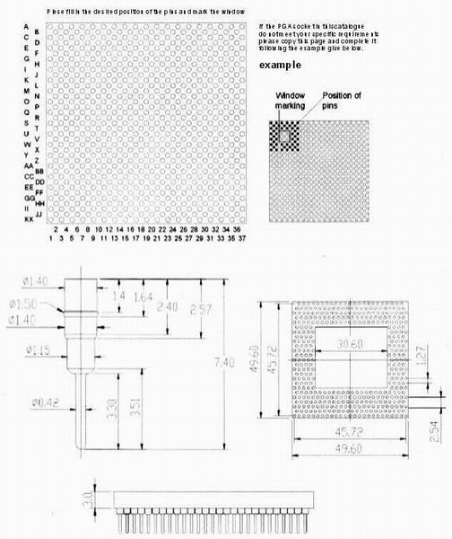 PGA socket-staggered type Connectors Product solid picture