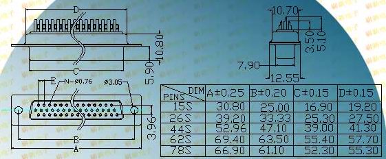 HDD-S welding wire  Connectors Product Outline Dimensions