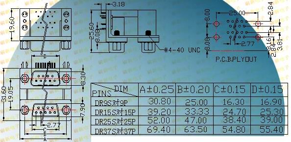 Male-to-female twins  Connectors Product Outline Dimensions