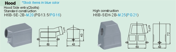 HE-006-M     HE-006-F Connectors Product Outline Dimensions