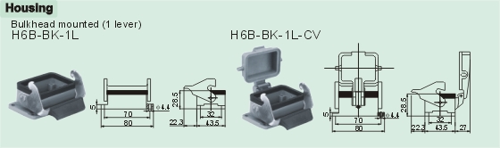 HE-006-MC    HE-006-FC Connectors Product Outline Dimensions