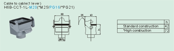 HE-006-MC    HE-006-FC Connectors Product Outline Dimensions