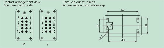 HE-010-M    HE-010-F Connectors Product Outline Dimensions