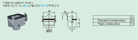 HE-006-M     HE-006-F Connectors Product Outline Dimensions