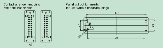 HE-024-M     HE-024-F Connectors Product Outline Dimensions