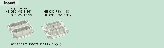 HE-032-MS     HE-032-FS Connectors Product Outline Dimensions