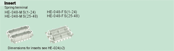 HE-048-MS     HE-048-FS Connectors Product Outline Dimensions