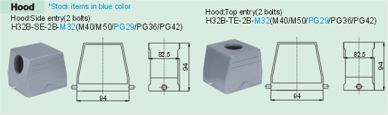 HE-032-MC    HE-032-FC Connectors Product Outline Dimensions