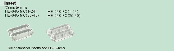 HE-048-MC     HE-048-FC Connectors Product Outline Dimensions