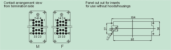 HEE-046-M     HEE-046-F Connectors Product Outline Dimensions