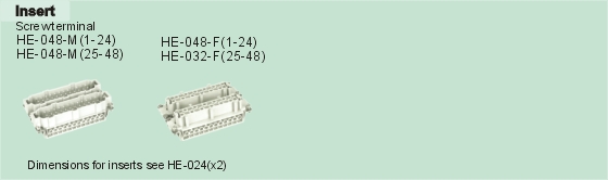 HE-048-M     HE-048-F Connectors Product Outline Dimensions