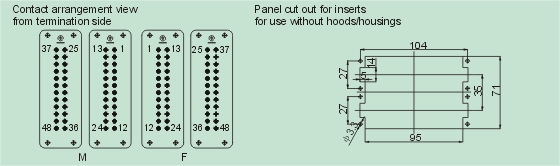 HE-048-M     HE-048-F Connectors Product Outline Dimensions