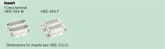 HEE-064-M     HEE-064-F Connectors Product Outline Dimensions