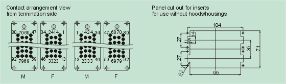 HEE-092-M     HEE-092-F Connectors Product Outline Dimensions