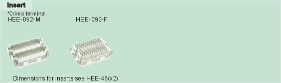 HEE-092-M     HEE-092-F Connectors Product Outline Dimensions