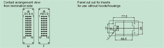 HD-040-M     HD-040-F Connectors Product Outline Dimensions