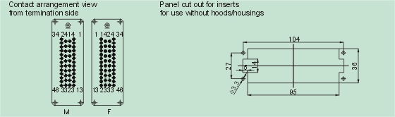 HD-064-M     HD-064-F Connectors Product Outline Dimensions