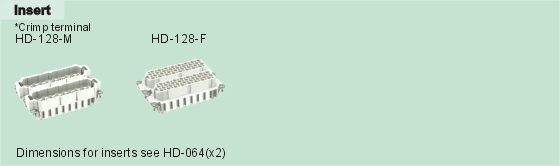 HD-128-M     HD-128-F Connectors Product Outline Dimensions